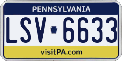 PA license plate LSV6633