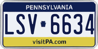 PA license plate LSV6634