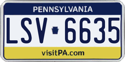 PA license plate LSV6635