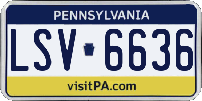 PA license plate LSV6636