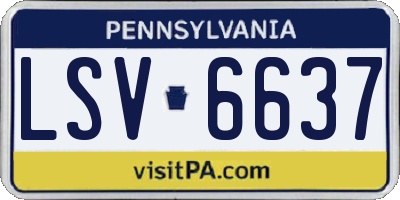 PA license plate LSV6637