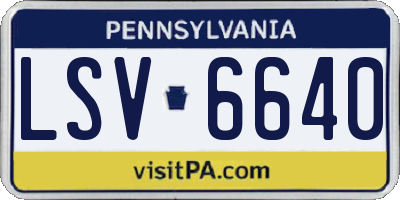 PA license plate LSV6640