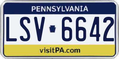 PA license plate LSV6642