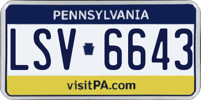 PA license plate LSV6643
