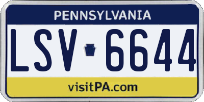 PA license plate LSV6644