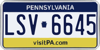 PA license plate LSV6645