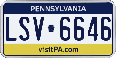 PA license plate LSV6646