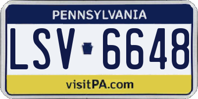 PA license plate LSV6648