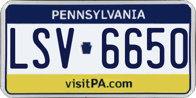 PA license plate LSV6650