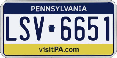 PA license plate LSV6651