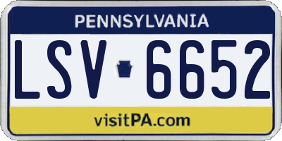 PA license plate LSV6652