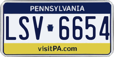 PA license plate LSV6654