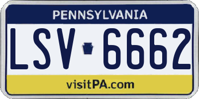 PA license plate LSV6662