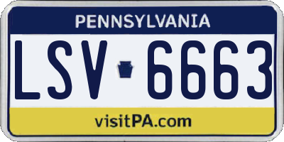 PA license plate LSV6663
