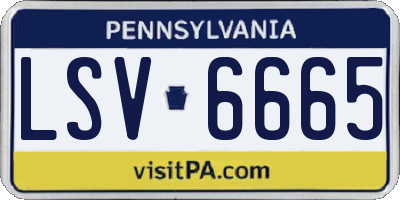 PA license plate LSV6665