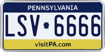 PA license plate LSV6666
