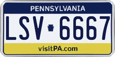 PA license plate LSV6667