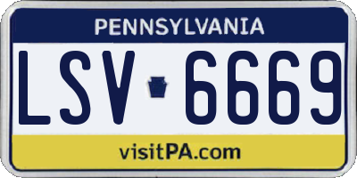 PA license plate LSV6669