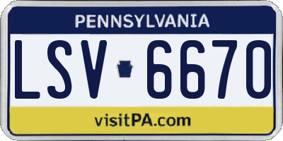 PA license plate LSV6670