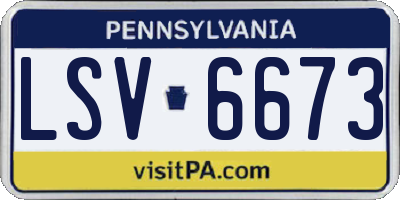 PA license plate LSV6673