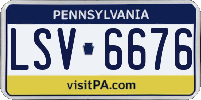 PA license plate LSV6676