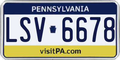 PA license plate LSV6678