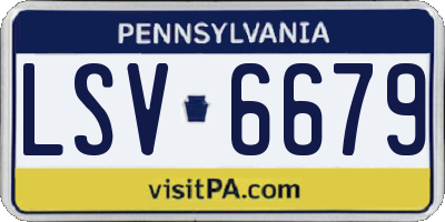 PA license plate LSV6679