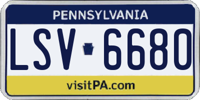 PA license plate LSV6680