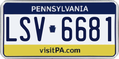 PA license plate LSV6681
