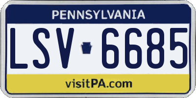 PA license plate LSV6685