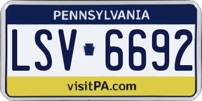 PA license plate LSV6692