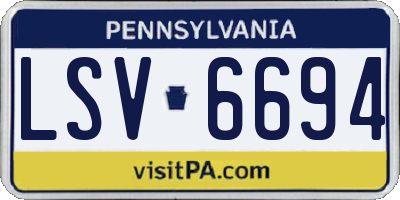 PA license plate LSV6694