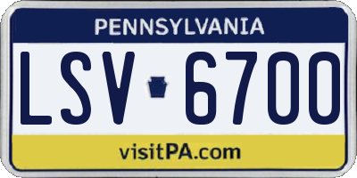 PA license plate LSV6700