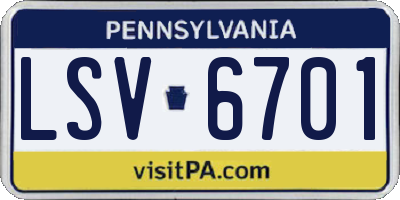 PA license plate LSV6701