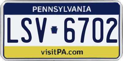 PA license plate LSV6702