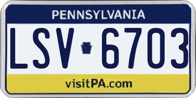 PA license plate LSV6703