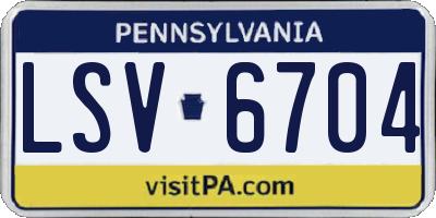PA license plate LSV6704