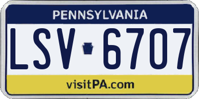 PA license plate LSV6707