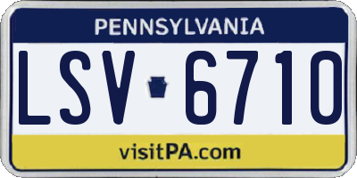PA license plate LSV6710