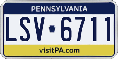 PA license plate LSV6711