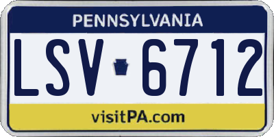 PA license plate LSV6712