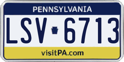 PA license plate LSV6713