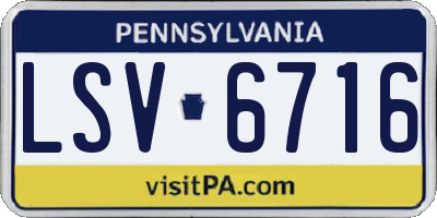 PA license plate LSV6716