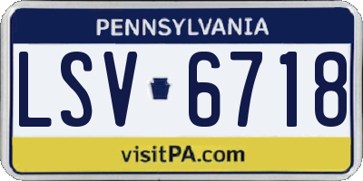 PA license plate LSV6718
