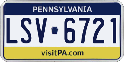 PA license plate LSV6721