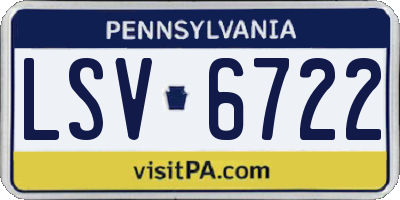PA license plate LSV6722