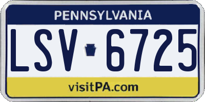 PA license plate LSV6725