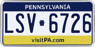 PA license plate LSV6726