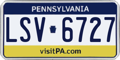 PA license plate LSV6727