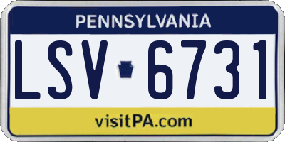 PA license plate LSV6731